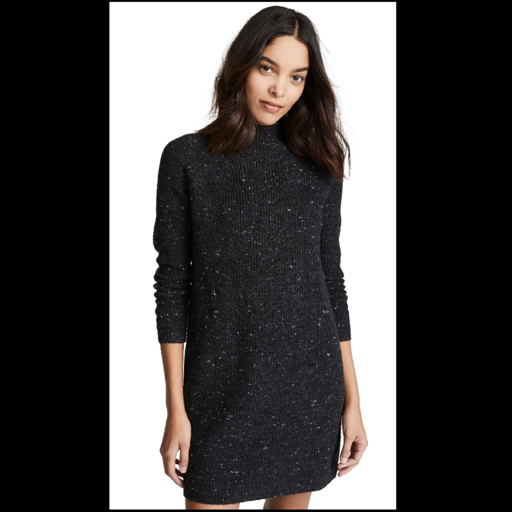 NWT! Madewell Turtleneck Sweater Dress Charcoal Gray size Small